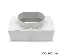 Plenum 200x100 mm in ABS con attacco da Ø125 e serranda