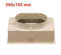 Plenum 500x150 mm in ABS attacco regolabile da Ø160 a Ø250 mm e serranda