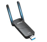 PLERY BE6500 - Adattatore USB WiFi 7, Tri-Band 6 Ghz/5 GHz/2,4 Ghz, adattatore di rete wireless per PC desktop, portatile, antenna Wi-Fi a latenza ultra bassa per giochi su PC, per Windows 11/10, WPA3