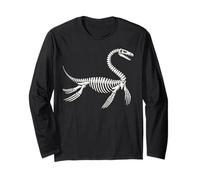 Plesiosauro Scheletro Fossile Paleontologo Amanti della Scienza Maglia a Manica