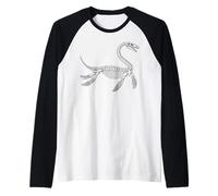 Plesiosauro Scheletro Fossile Paleontologo Amanti della Scienza Maglia con Maniche Raglan
