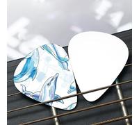 Plettri a 3 spessori, 12 plettri per chitarra a forma di delfino, acquerello, per acustica, basso, chitarra elettrica, ukulele, inclusi 0,46 mm, 0,71 mm, 0,96 mm