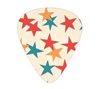 Plettri a cinque punte Wzywhj Prints per chitarra addominale, 12 pezzi, facili da impugnare, per basso, ukulele, chitarra acustica o elettrica
