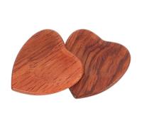 Plettri Chitarra a Forma di Cuore in Legno Marrone 2 Pezzi | Chitarra Elettrica e Folk, Formato Portatile, Accessorio per Esecuzione Musicale