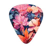 Plettri colorati con foglie tropicali per chitarra di dimensioni sottili, medie e spesse, set da 12 pezzi, adatti per chitarra elettrica e vari strumenti