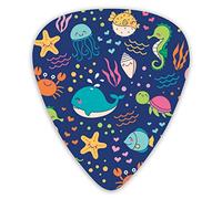 Plettri colorati e adorabili per la vita marina 12 confezioni - Vari plettri per chitarra Plettri sottili, medi, pesanti 0 .46/0,71/0,96 mm