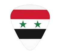 Plettri in celluloide per chitarra acustica e basso, con stampa bandiera della Repubblica araba siriana, con scatola organizer