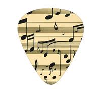 Plettri in celluloide per chitarra acustica e basso, con stampa di note musicali, con scatola organizer