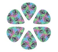 Plettri multicalibro alla moda Bearded Dragon, confezione da 6 plettri in celluloide per ukulele e strumenti a bassa tensione, essenziali per chitarristi