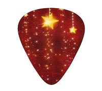 Plettri natalizi per chitarra, 12 pezzi, 3 diversi spessori, con custodia in plastica trasparente, per chitarra elettrica, basso, ukulele, (inclusi 0,46 mm, 0,71 mm, 0,96 mm)