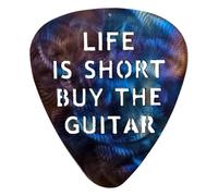 Plettri per basso, accessori per chitarra, LIFE IS SHORT - Acquista plettri per chitarra Art Deco in metallo, scava fuori parole plettri per chitarra per basso chitarre elettriche, plettro per ukulele