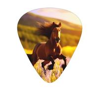 Plettri per chitarra, 12 pezzi, con stampa di cavalli marroni, confortevoli al tatto, tono chiaro, spessore moderato, adatti per chitarra e chitarra elettrica