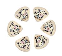 Plettri per chitarra, 12 pezzi, con stampa di mucca latte, calibri misti (0,46/0,71/0,96 mm) con custodia, per chitarra/ukulele