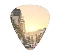 Plettri per chitarra, 12 pezzi Hollywood Boulevard Print plettri per chitarra per basso, chitarre acustiche elettriche e ukulele