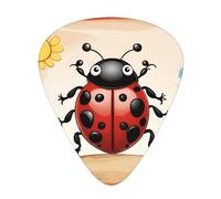 Plettri per chitarra, 12 pezzi, motivo: coccinella WZYWHJ con stampe confortevoli, tono chiaro, spessore moderato, adatti per chitarra e chitarra elettrica