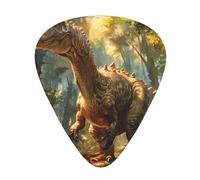 Plettri per chitarra, 12 pezzi, motivo: WZYWHJ Tyrannosaurus Rex in the forest Printing comfortable feel clear tone moderato spessore adatto per chitarra e chitarra elettrica