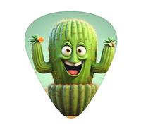 Plettri per chitarra 12 pezzi set Comodo in mano con bordi lisci Tre spessori da abbinare Cartoon cactus Immagine
