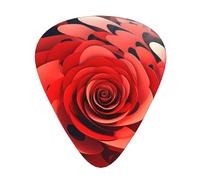 Plettri per chitarra 12 pezzi set confortevole in mano con bordi lisci Tre spessori per abbinare Cartoon Red Flower Vortex Spiral Picture