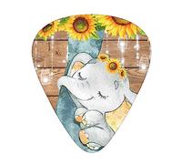 Plettri per chitarra 12 pezzi simpatici elefanti e girasoli stampa plettri per chitarra per basso chitarra acustica elettrica Ukulele