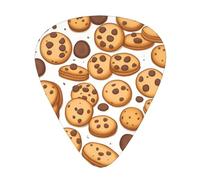 Plettri per chitarra, 12 pezzi WZYWHJ Cookies Food Chocolate Chip Biscuits Stampa confortevole al tatto tono chiaro spessore moderato adatto per chitarra e chitarra elettrica