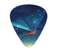 Plettri per chitarra 12 pezzi WZYWHJ Paper plane in the starry sky Printing comfortable feel clear tone moderato spessore adatto per chitarra e chitarra elettrica