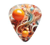 Plettri per chitarra 3D colorati con vortici e palle, di dimensioni sottili, medie e spesse, set da 12 pezzi, adatti per chitarra elettrica e vari strumenti