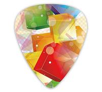 Plettri per chitarra 3D plettri quadrati colorati per ukulele 12 pezzi inclusi 0,46 mm 0,71 mm 0,96 mm