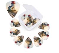 Plettri per chitarra 3D Seaside Lighthouse, confezione da 12, con scatola organizer, 3 diversi spessori, inclusi plettri sottili, medi e pesanti.