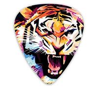 Plettri per chitarra 3D Tiger face 12 pezzi Plettri per ukulele inclusi 0,46 mm 0,71 mm 0,96 mm