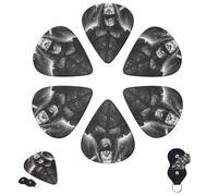 Plettri per chitarra, 6 pezzi, 3 diversi spessori, personalizzati, con scatola portaoggetti, plettri per chitarra wrestler romani regni medi, accessori per chitarra sottili (0,46 mm, 0,71 mm, 0,96 mm)