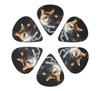 Plettri per chitarra, 6 pezzi, con stampa di gatto che riposa, per basso, chitarre acustiche elettriche e ukulele