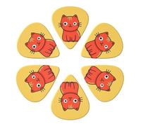 Plettri per chitarra, 6 pezzi, con stampa di icone di gatto, per basso, chitarre acustiche elettriche e ukulele