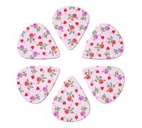 Plettri per chitarra, 6 pezzi, con stampa di rose rea, per basso, chitarre acustiche elettriche e ukulele