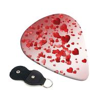 Plettri per chitarra 6 pezzi Falling Red Hearts Print Plettri per chitarra per basso elettrico Chitarre acustiche Ukulele