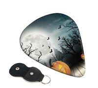 Plettri per chitarra, 6 pezzi halloween Moon Bat Pumpkin Print plettri per chitarra per basso, chitarre acustiche elettriche Ukulele