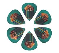 Plettri per chitarra, 6 pezzi, molte matite colorate, con stampa, per basso, chitarre acustiche, elettriche, ukulele