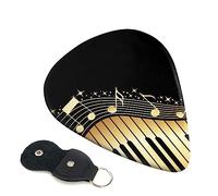 Plettri per chitarra 6 pezzi Novel Music Note Print Plettri per chitarra per basso elettrico Chitarre acustiche Ukulele