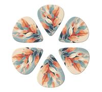 Plettri per chitarra, 6 pezzi, pittura astratta di foglie, stampa di plettro, per basso, chitarre acustiche elettriche e ukulele