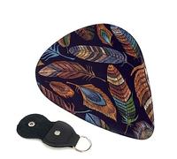 Plettri per chitarra 6 pezzi Plettri per chitarra con stampa piuma di pavone per chitarre acustiche elettriche per basso Ukulele