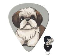 Plettri per chitarra, 6 pezzi, plettri per chitarra custodia, plettro per chitarra a forma di cane Shih Tzu, plettro per chitarra elettrica, plettro per chitarra acustica, plettro per basso (0,46 mm