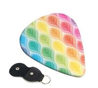 Plettri per chitarra 6 pezzi Rainbow Colors Gradient Leaf Print Plettri per chitarra per basso elettrico Chitarre acustiche Ukulele