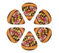 Plettri per chitarra, 6 pezzi, stampa bandiera del Maryland, plettri per basso elettrico chitarre acustiche e ukulele
