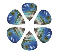 Plettri per chitarra, 6 pezzi, stampa tropicale, paradiso, plettro, per basso, chitarre acustiche, elettriche, ukulele