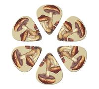 Plettri per chitarra, 6 pezzi, vintage, commestibili, stampa di funghi, plettri per chitarra per basso, chitarre acustiche elettriche e ukulele