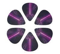 Plettri per chitarra, 6 pezzi, viola, con stampa a raggi viola, per basso, chitarre acustiche elettriche e ukulele
