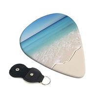 Plettri per chitarra, 6 plettri da spiaggia, con stampa di sabbia marina trasparente per basso, chitarre acustiche elettriche, ukulele