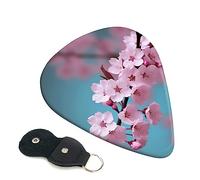 Plettri per chitarra, 6 plettri per chitarra con stampa Cherry Blossom per basso, chitarre acustiche elettriche e ukulele