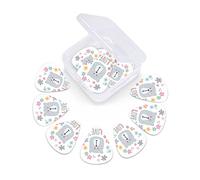 Plettri per chitarra a forma di anatra Confezione da 12 pezzi con scatola sottile, illustrazione divertente cartone animato di due anatre in uno stagno, set regalo speciale di plettri per chitarra per