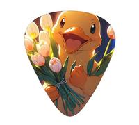 Plettri per chitarra a forma di anatroccolo con fiori di dimensioni sottili, medie e spesse, set da 12 pezzi, adatti per chitarra elettrica e vari strumenti