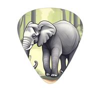 Plettri per chitarra a forma di elefante che cammina in dimensioni sottili, medie e spesse, set da 12 pezzi, adatti per chitarra elettrica e vari strumenti